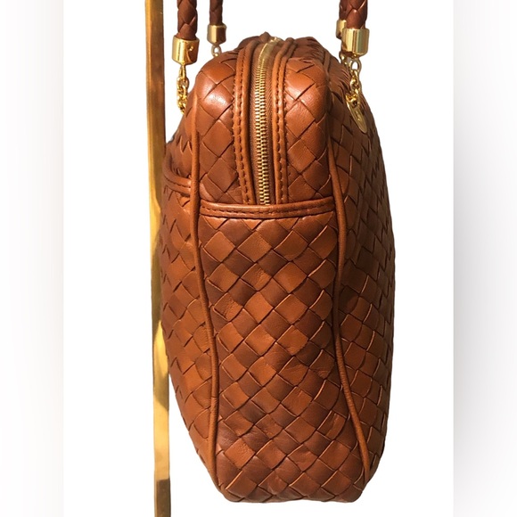 VINTAGE BOTTEGA VENETA Intrecciato Napa Shoulder Bag  Brown Gold HW - Picture 5 of 14